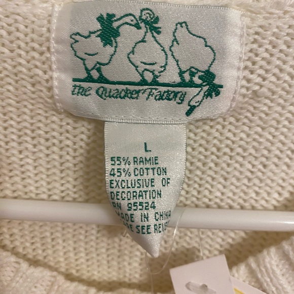 VINTAGE QUACKER FACTORY DAISY & LADYBUGS EMBELLISHED SS CARDIGAN SWEATER - Picture 9 of 11